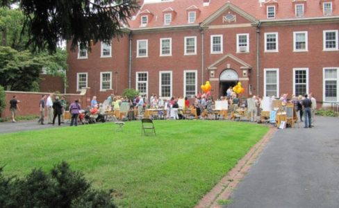 An ice cream social following a summer service